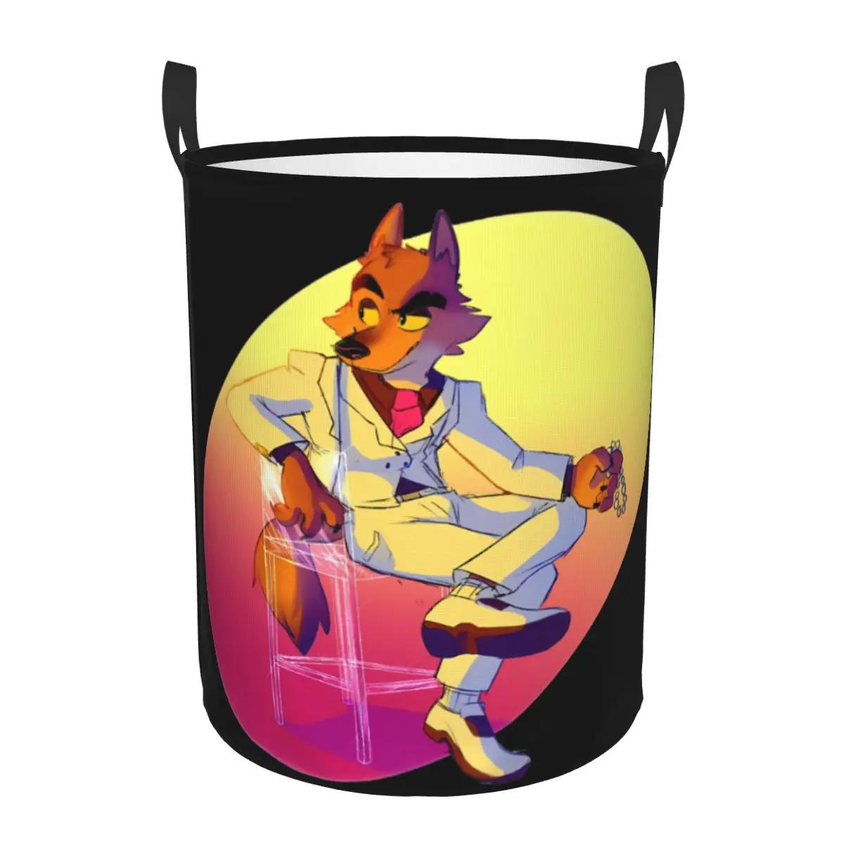 

Custom Bad Guys Laundry Basket Foldable Wolf Toy Clothes Hamper Storage Bin for