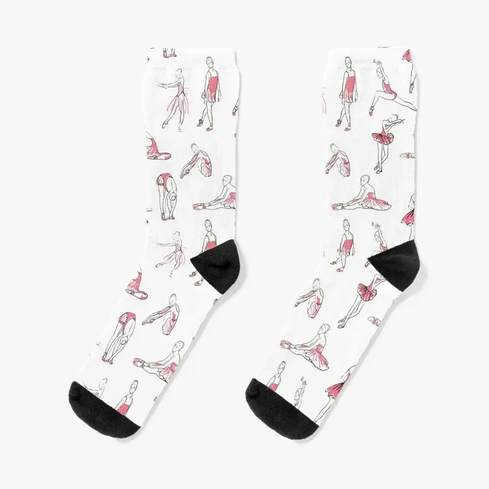 ballerina standing in a pose seamless pattern Socks christmas stocking cycling gifts set Socks Male Women's
