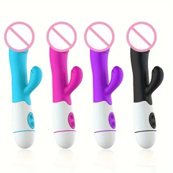 30 Speed G-Spot Dildo Rabbit Vibrator, Dual Vibration Silicone Waterproof Female Vagina Clitoris Anal Massager Sex Toys, Anal Wa