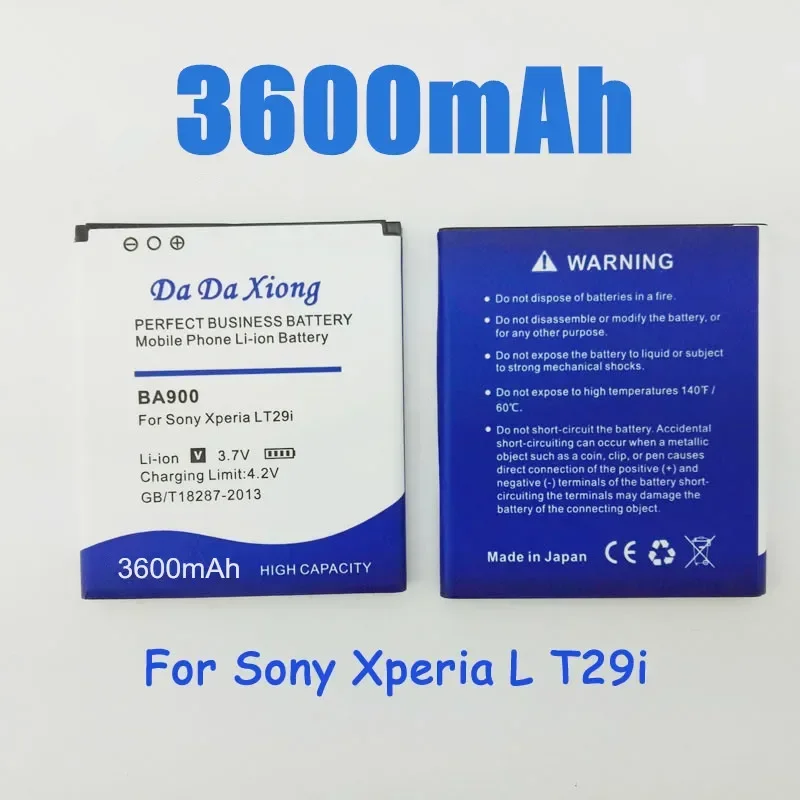 3600mAh BA900 Li-ion Phone Battery For Sony Ericsson TX LT29i / J ST26i L S36h C2104 C2105