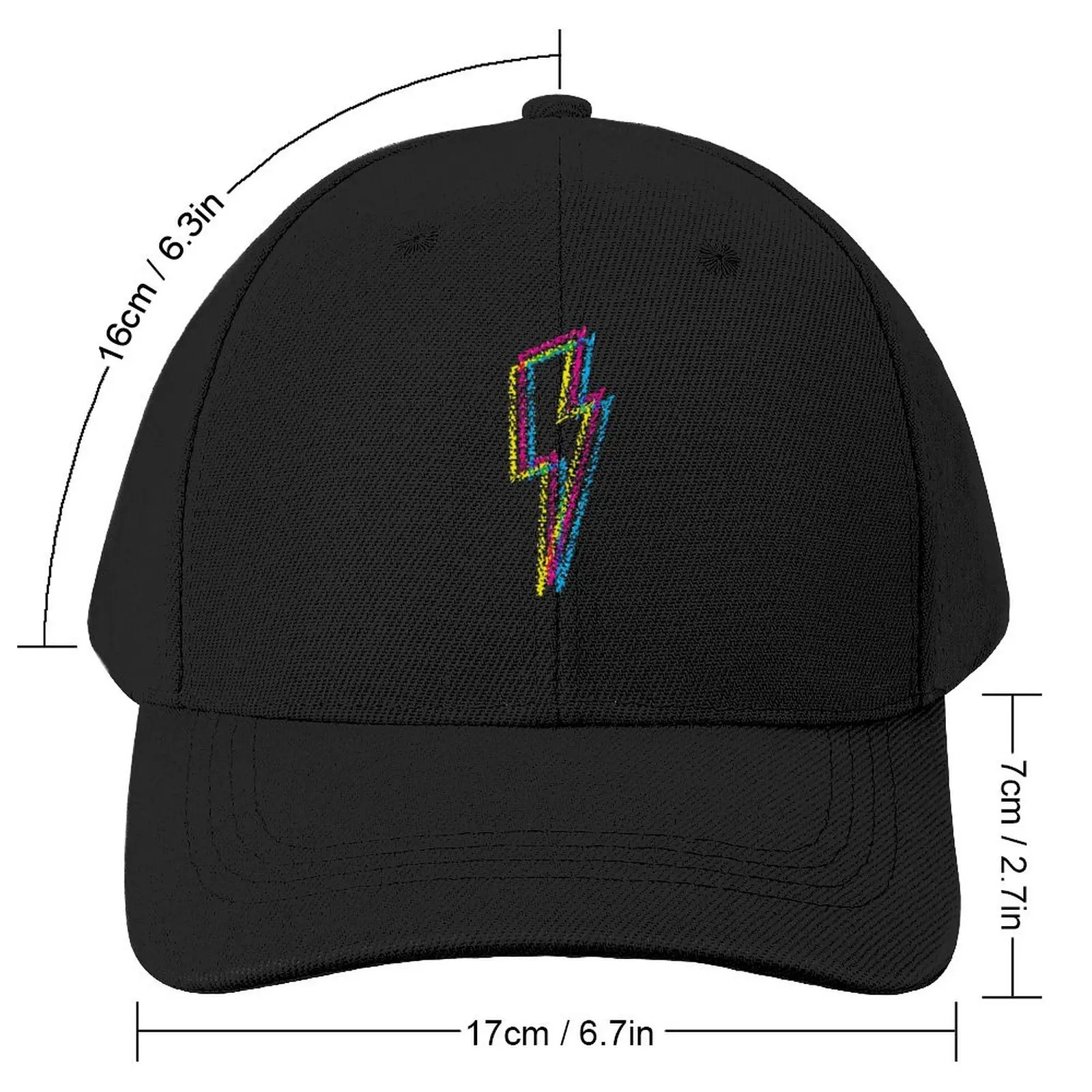 CMYK Lightning glitch (black) Baseball Cap Brand Man Caps Visor Kids Hat black Woman Hats Men's