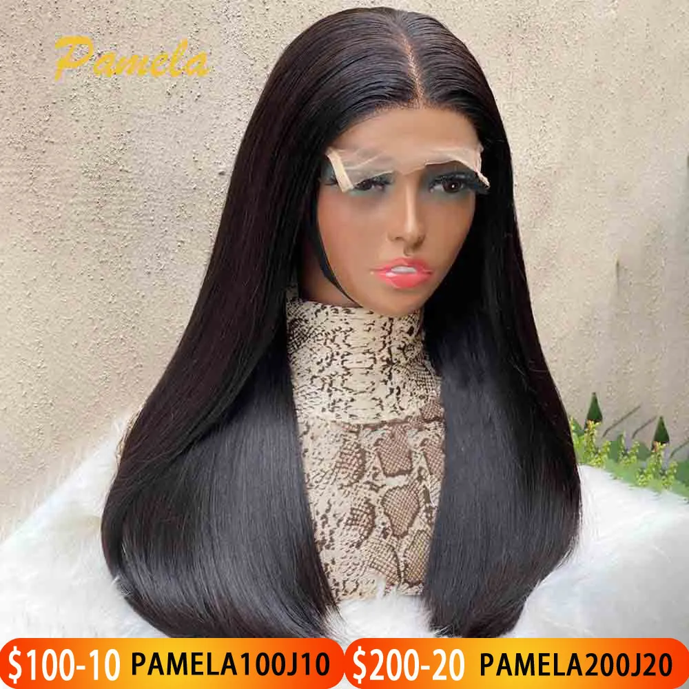 

400 Density 13X6 HD Lace Frontal Wig Bone Straight Lace Front Human Hair Wigs Double Drawn Glueless Wigs Human Hair Ready To Go