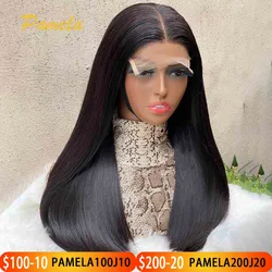 400 Density 13X6 HD Lace Frontal Wig Bone Straight Lace Front Human Hair Wigs Double Drawn Glueless Wigs Human Hair Ready To Go