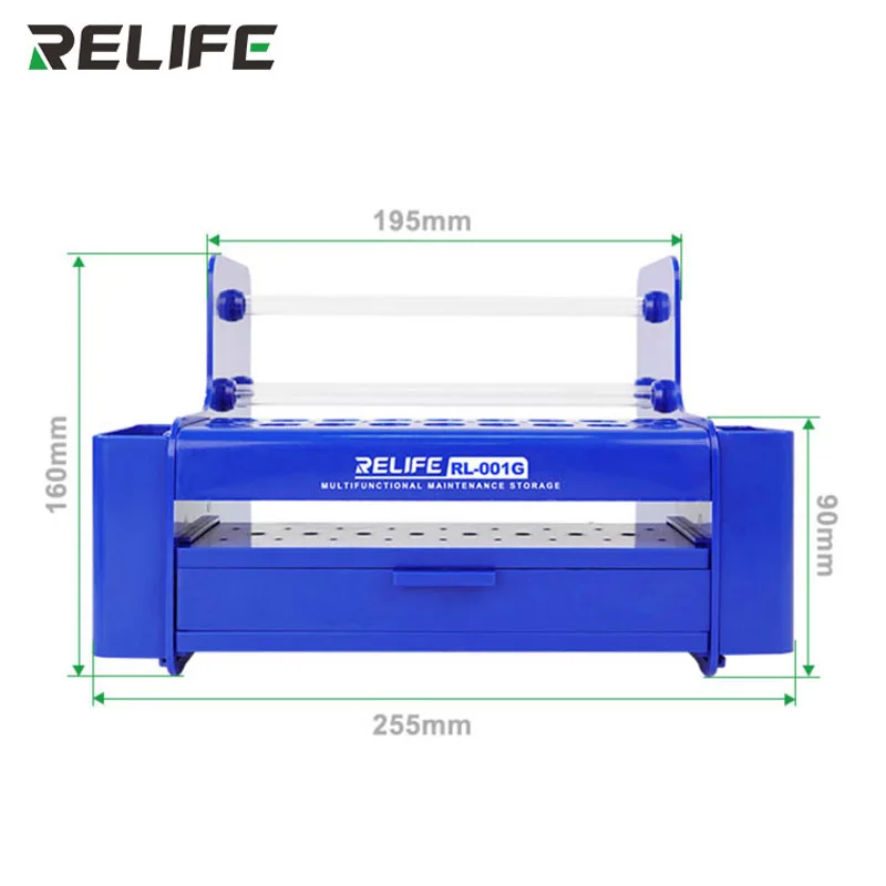 RELIFE RL-001G Multifunctional Maintenance Storage Box Electronic Component Screwdriver Tweezers Tool Container Rack