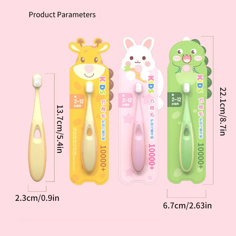 Baby Toothbrush & Kids Toothbrush For Age 2-12 Years Old Extra Soft Toothbrush With 10000 Soft Floss Bristle For Baby Gum Care