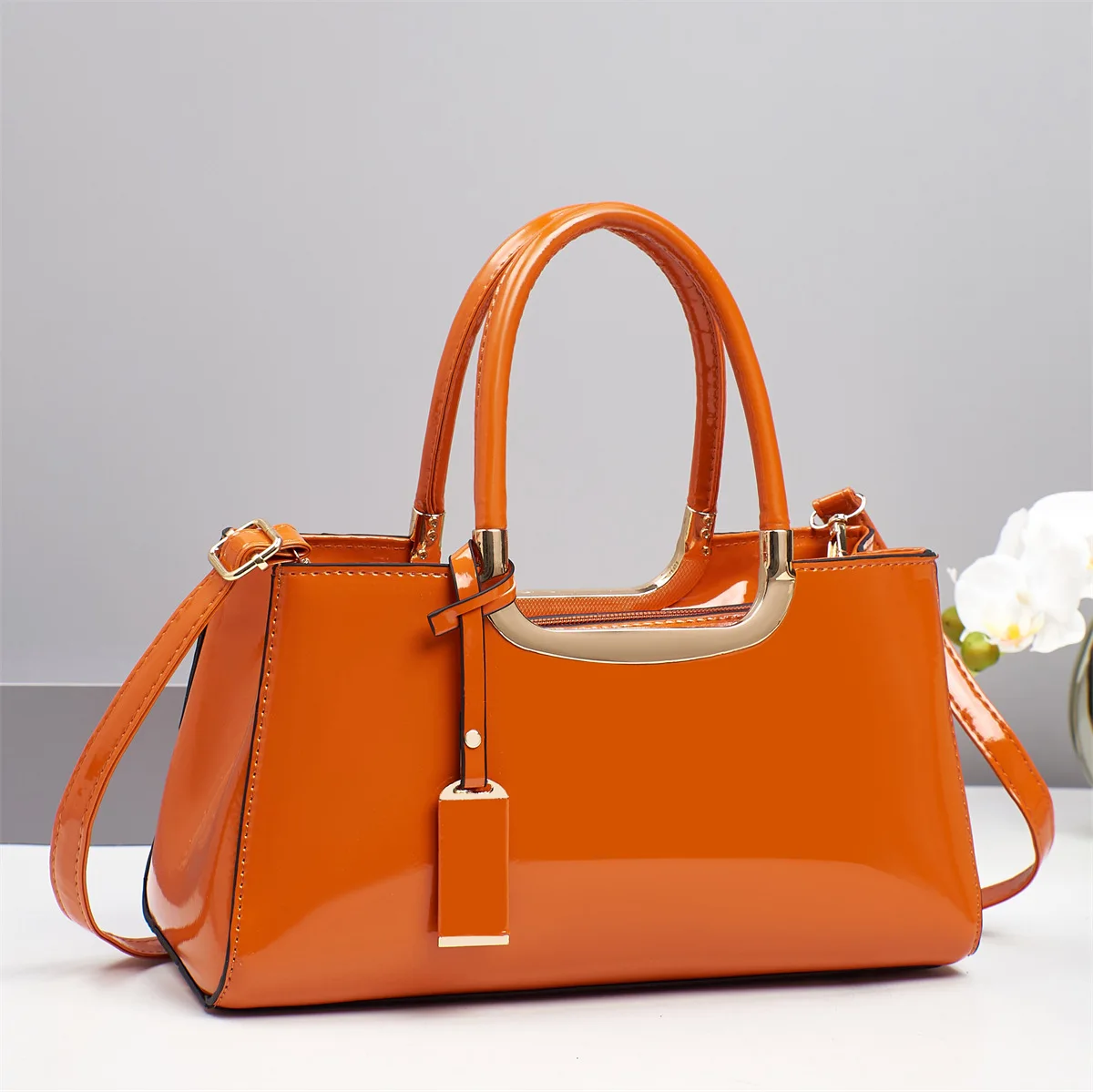 Luxury Designer Handbags High-End Evening Party Women Clutch Top Handle Underarm Bags Bright Patent PU Leather Crossbody Bags