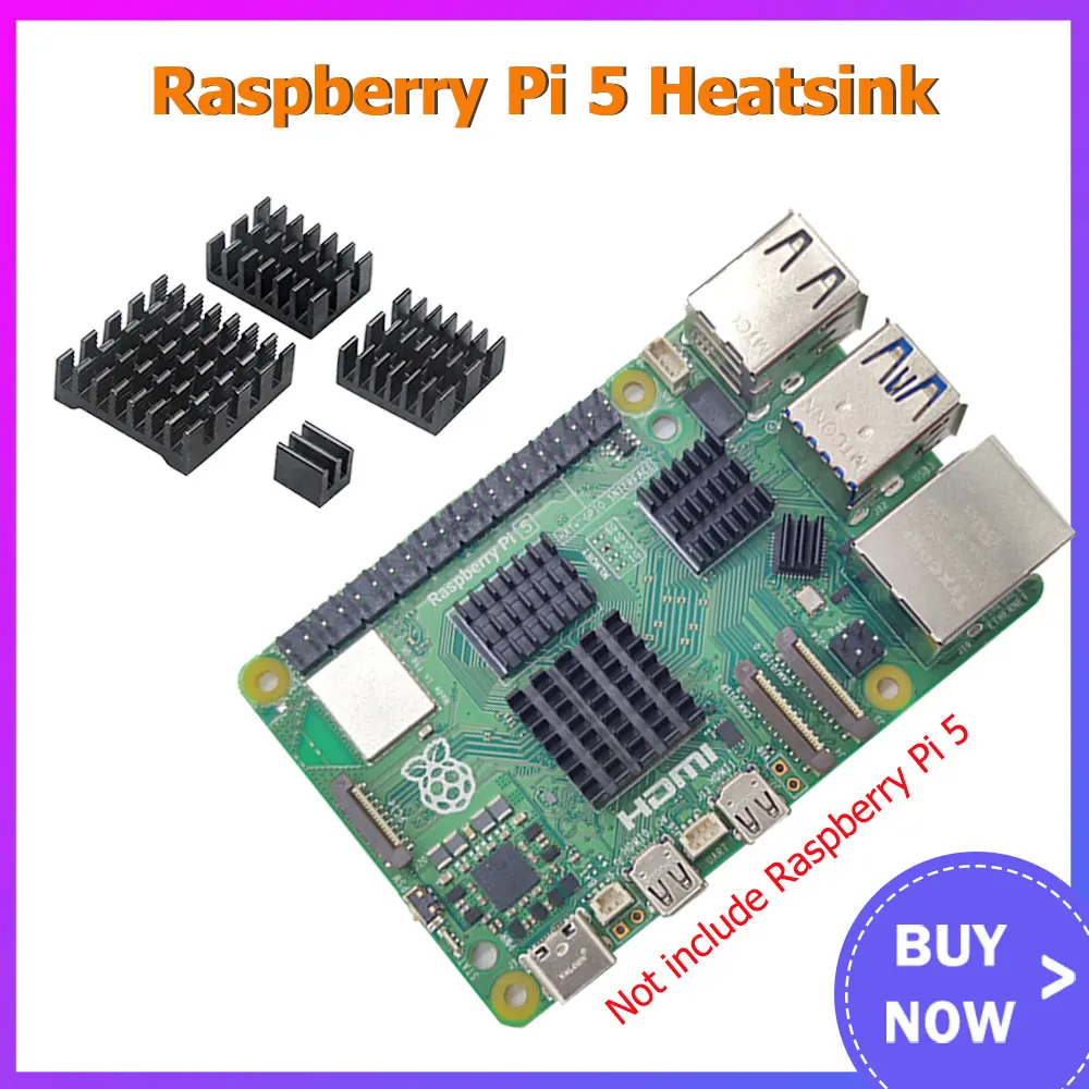 Raspberry Pi 5 Aluminum Heatsink Passive Cooling Customized CPU Cooler Radiator for RPi 5 Pi5