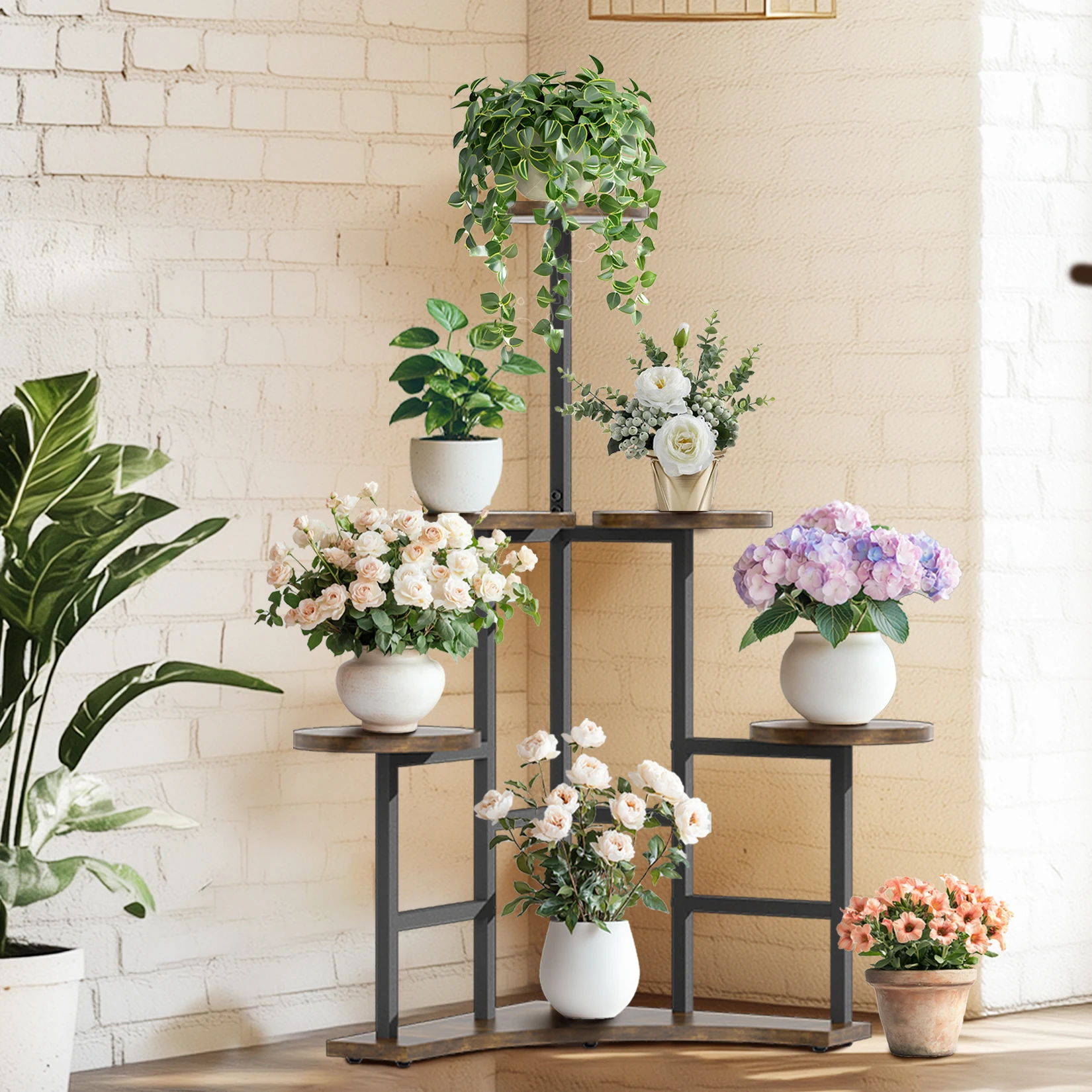 5 Tiered Corner Plant Stand Tall Plant Shelf for Living Room Balcony