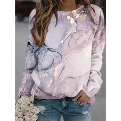 Marbling 3D Print Hoodie Women Y2k Hoodies Streetwear Sweatshirts Oversized O-Neck Pullovers Harajuku Tops Femme Woman Clothing