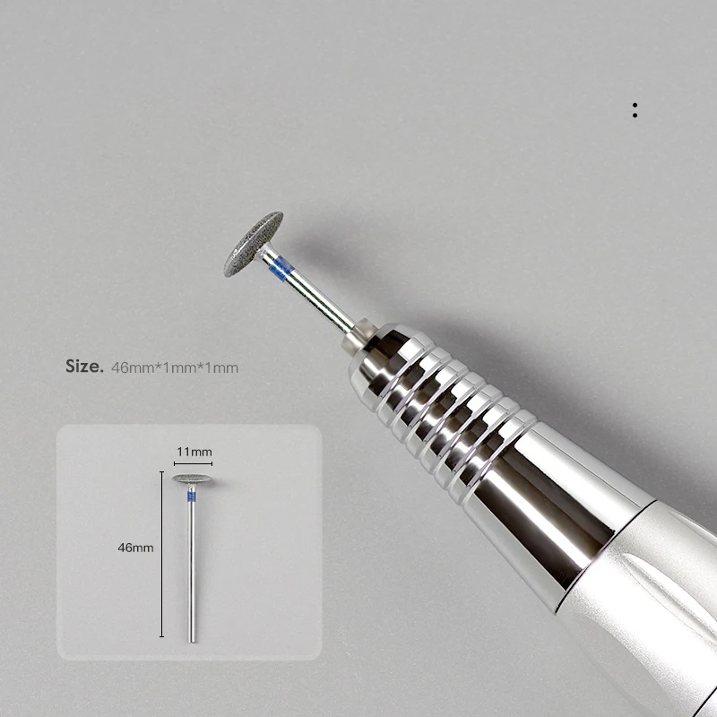 1개 네일 폴리싱 제거 헤드 다이아몬드 전동 네일 드릴 비트 디스크 그라인딩 버 T 밀스 그라인더 큐티클 커터 아트 도구