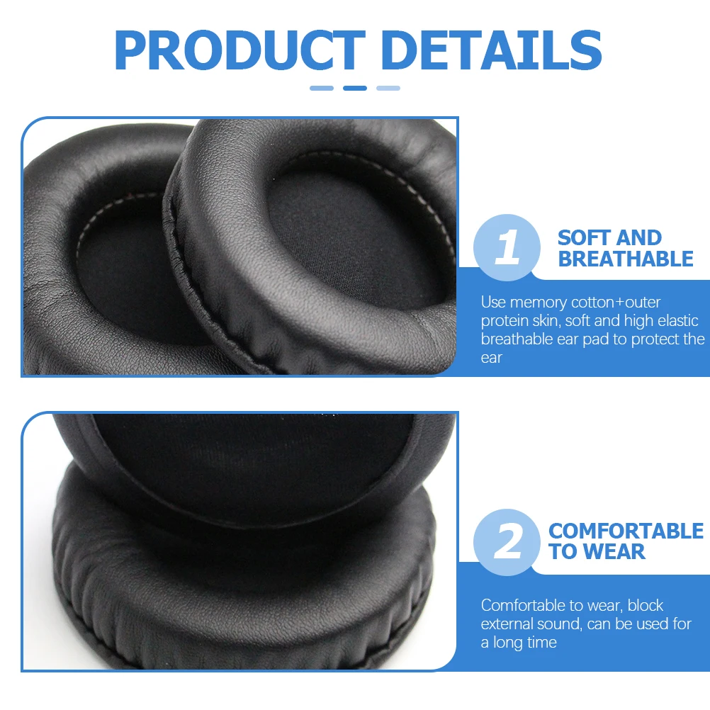 

1 Pair Headphone Ear Pads Replacement Soft Protein Memory Foam Ear Cushions Noise Blocking Comfortable Sound Clarity