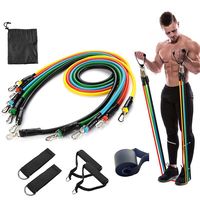 11 Pcs/Set Resistance Bands with Handles Training Exercise Tube Band Pull Rope Fitness Elastic Bands Workouts Strength Equipment