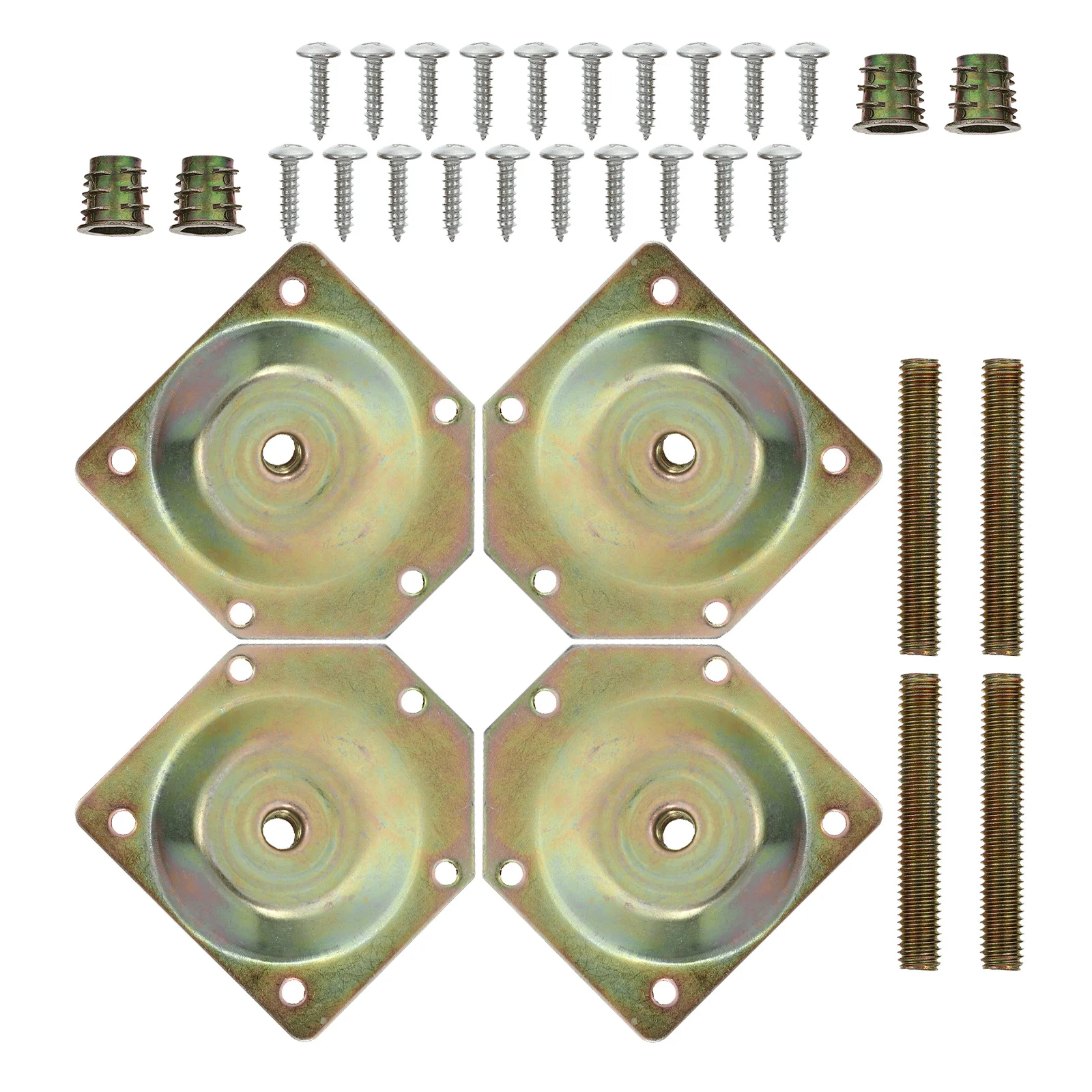 

4Pcs Furniture Leg Mounting Plates Angled 12 Degree Iron Attachment for Sofa Table Chair Repair Kit Solid Wood Connection Board