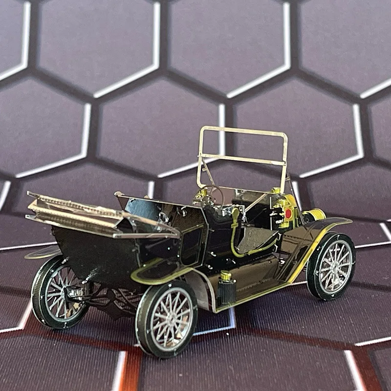 Christmas DIY 3D Metal 1908 Ford Model T Vintage Car New Version Assembly Puzzle Model Building Blocks Toy For Boys And Girls