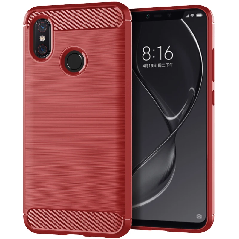 Brushed Case For Xiaomi 8 Mi 8 Luxury Carbon Fiber Phone Back Cover for xaomi Mi8 mi 8 Matte Silicone Cases Coque Fundas