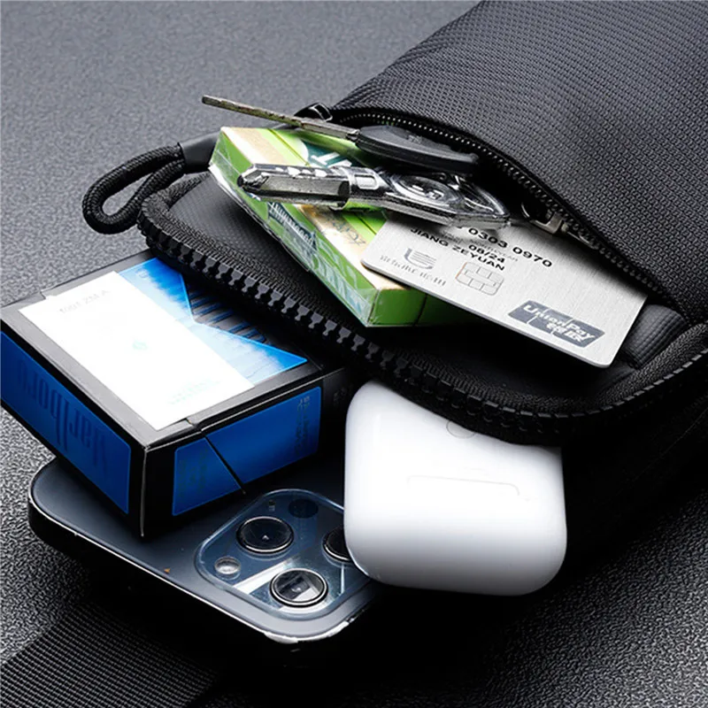 عادية الرجال الكتف حقيبة صدر للرجال نايلون مقاوم للماء في الهواء الطلق رياضة الجري ركوب الدراجات حقيبة بحزام سعة كبيرة السفر الهاتف كيس مزموم #5