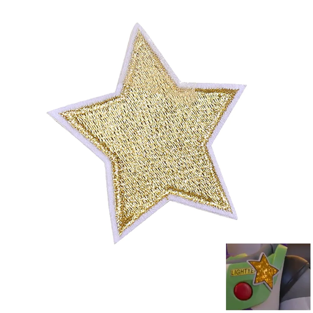 Parche de estrella con purpurina dorada brillante, pegatina, accesorio de cosplay de Lightyear, para bricolaje, disfraz, juego de rol de Halloween, decoración
