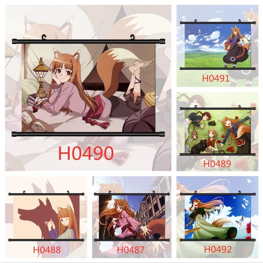 5D DIY Diamond Painting Spice Girl and Wolf Holographic Anime Diamond Embroidery Full Diamond Mosaic Cross Stitch Set Home Decor