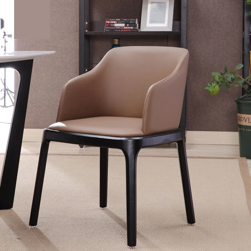 Modern Solid Wood Backrest Upholstered Leisure Dining Chair Armrests for Hotel Restaurant Banquet Hall Event Chair Furniture