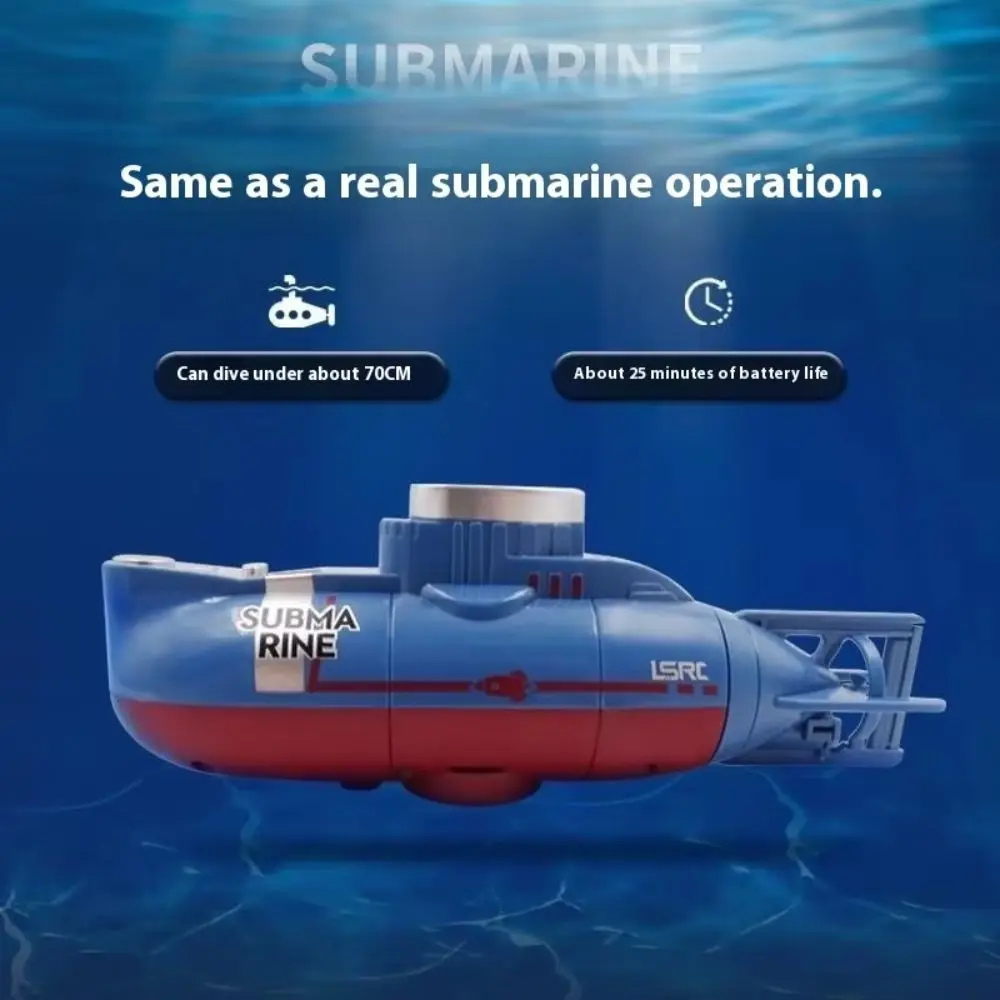 

Simulation Model Mini RC Submarine Waterproof Outdoor Use Remote Control Boat Mini Size 0.1M/s Speed Waterproof Diving Toys