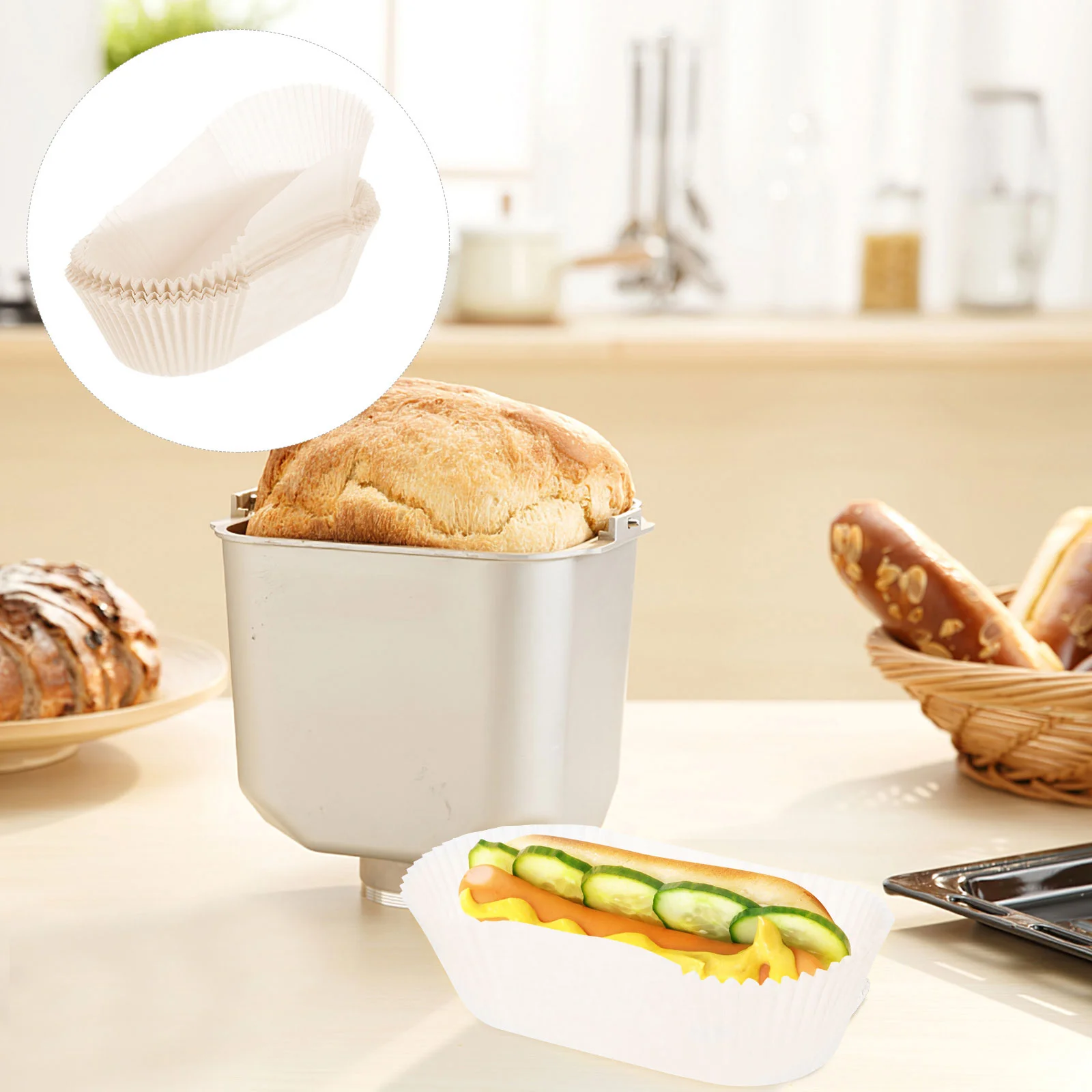 

50 Pcs Tray Hot Dog Stackable Snack Holder Boat Shape Snacks White Container