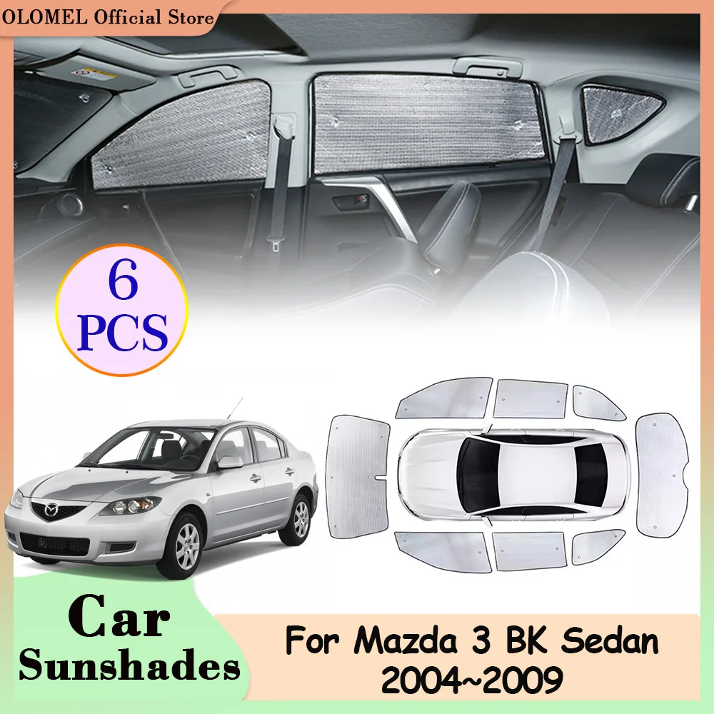 Full Coverage for Mazda 3 BK Axela Sedan 2004~2009 Car Sunshades Rear Side Window Windshield Sunvisor Anti-UV Curtain Accessorie