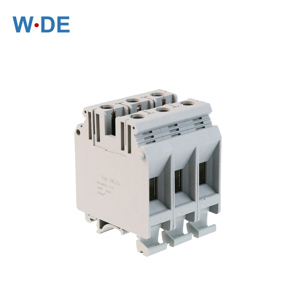 

Din Rail Terminal Blocks 10Pcs UK-35 Universal Class Connector Screw Connection Wire Conductor UK35