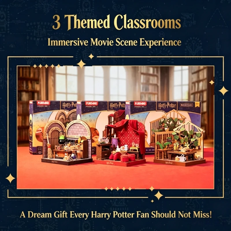 Genuine Puremind Harry Potter Handcrafted DIY Miniature House Hogwarts Magic Classroom Building Block Kit Ideal Handmade Gift