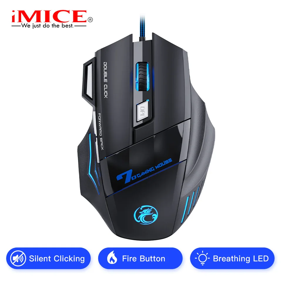 IMICE X7 Optical Gaming Mouse Adjustable DPI Ergonomic Anti Slip