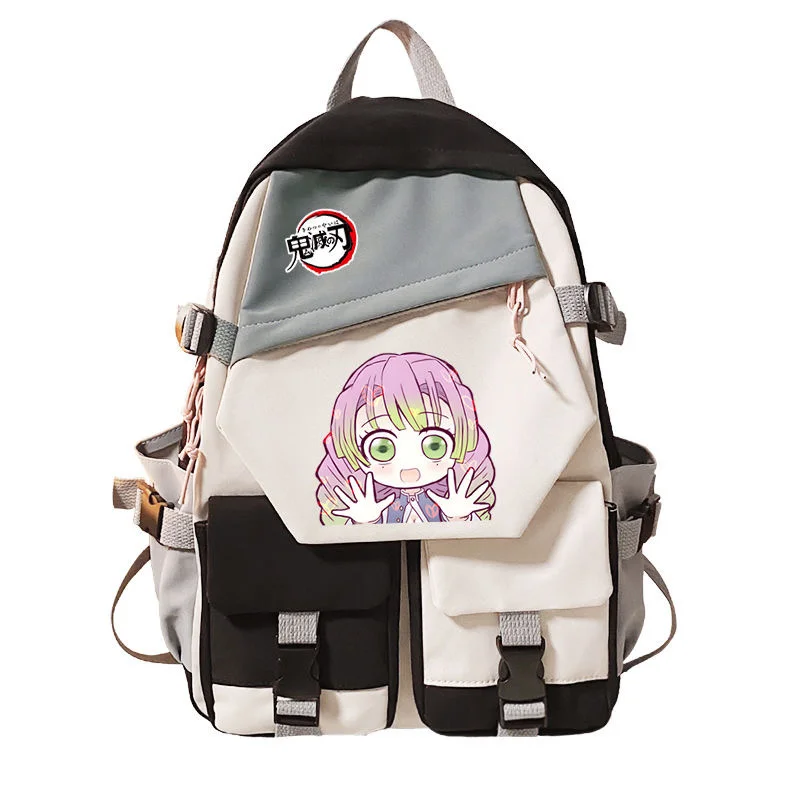 

Demon Slayer Hashira Geiko Hen Kanroji Mitsuri Backpack Teenarges Schoolbag Children Book Splicing Knapsack Laptop Rucksack