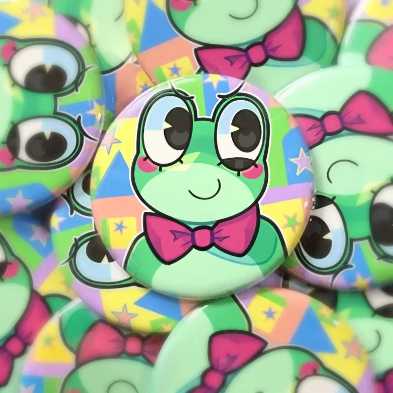 The Amazing Ribbit Frog Large Pin Button 2.25 Inch Anime Character Badge Collectible Gift For Fans Backpack Ornament