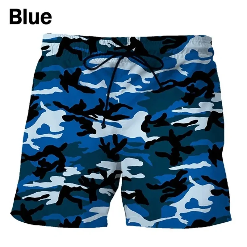 Homens Floresta da Selva Camuflagem Calções de Praia, Roupas Estampadas 3D, Maiô Secagem Rápida, Soldados Frescos, Calções de Gelo, Calções de Natação