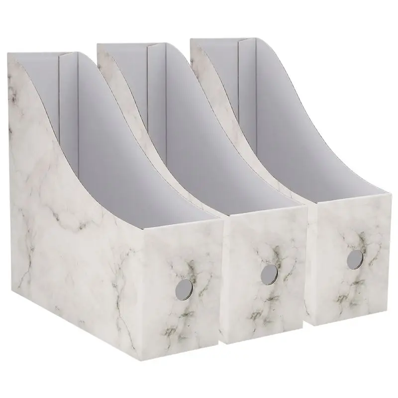 Superior-Sturdy Cardboard Magazine Holder Waterproof Magazine Storage Box Book Bins Desk File Holder Organizer