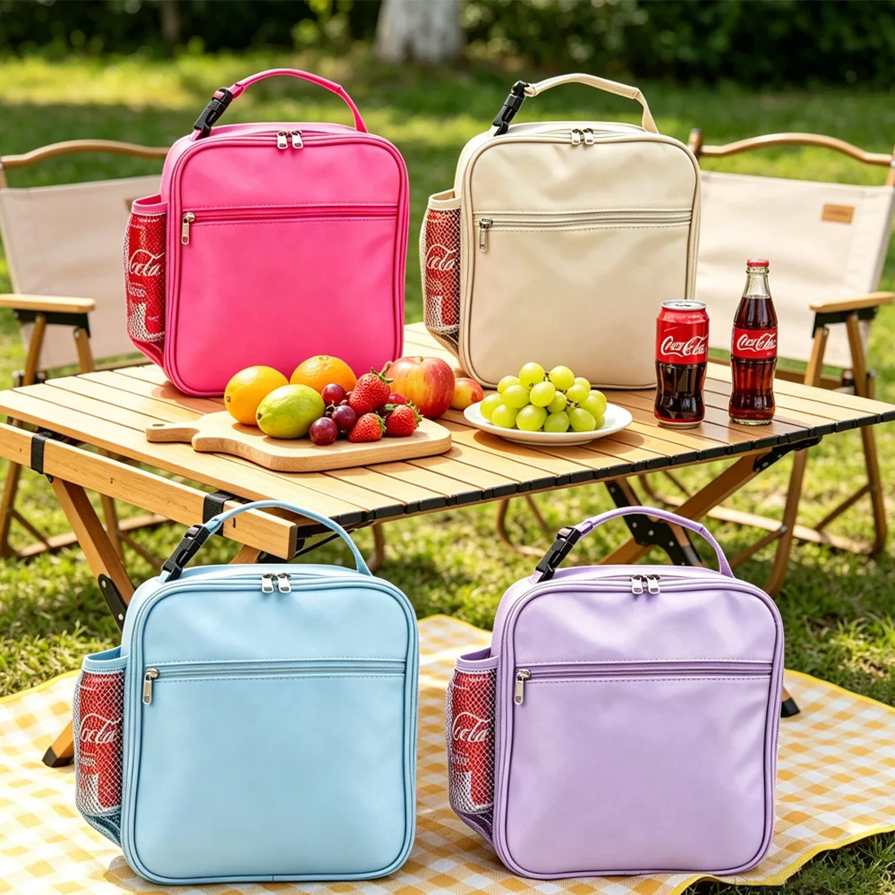 Reusable Insulated Lunch Bag Thermal Food Cooler Tote Leakproof Container with Mesh Pocket for Kids School Office Outdoor Travel