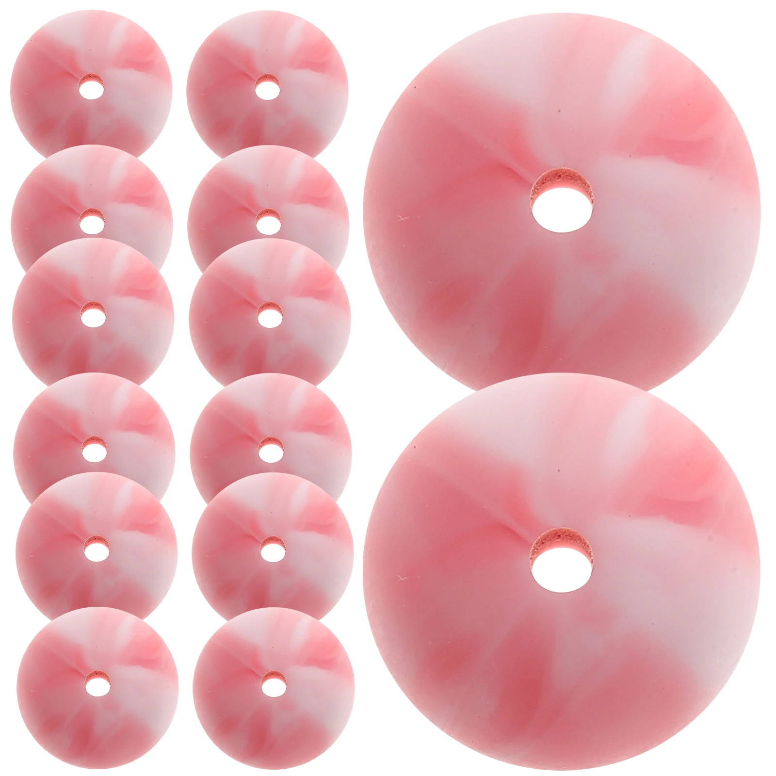 

30 Pcs Silicone Beads Large Hole Round Shape Keychain Making DIY Crafts Bracelets Teething Toy Chewing Small Beads