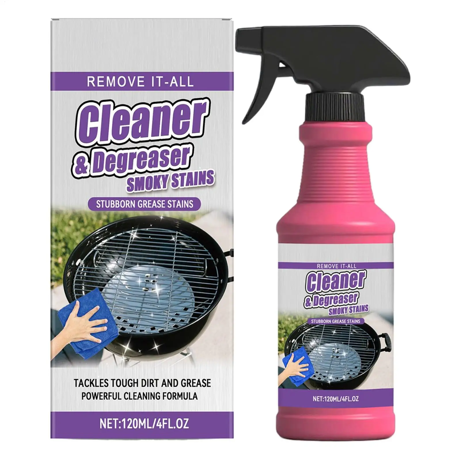 Barbecue Rack Cleaner No Damage for Grill and Kitchen Deep Cleaning Supplies Dissolves Baked-On Grease For Camping Home Use