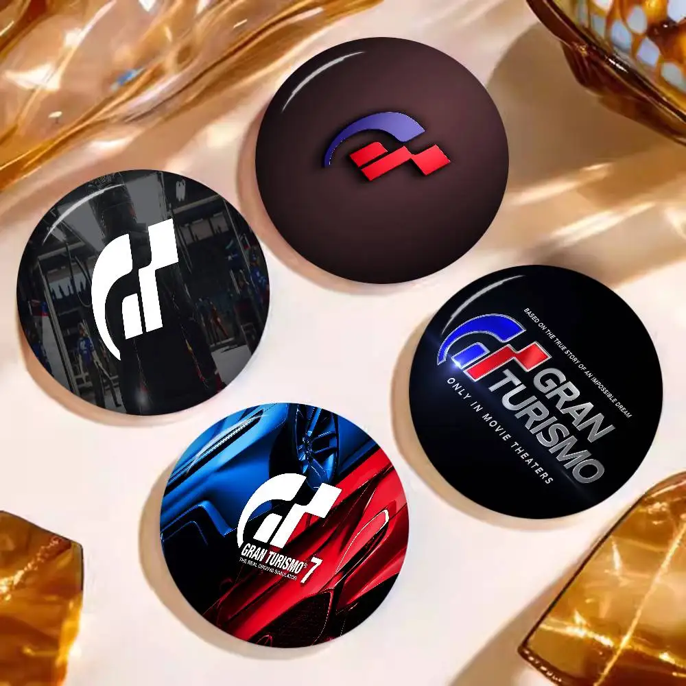 G-Gran-Turismo Round Button Pins Slogan Creative Brooches Backpack Clothes Decoration Fashion Cartoon Jewelry Gifts