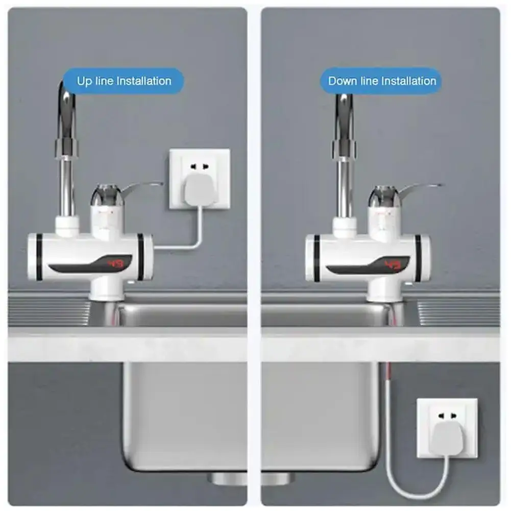 Elektryczny kran kuchenny podgrzewacz wody natychmiastowy podgrzewacz kran ciepłej wody zimny kran 360 stopni bezzbiornikowy podgrzewacz wody obrotu
