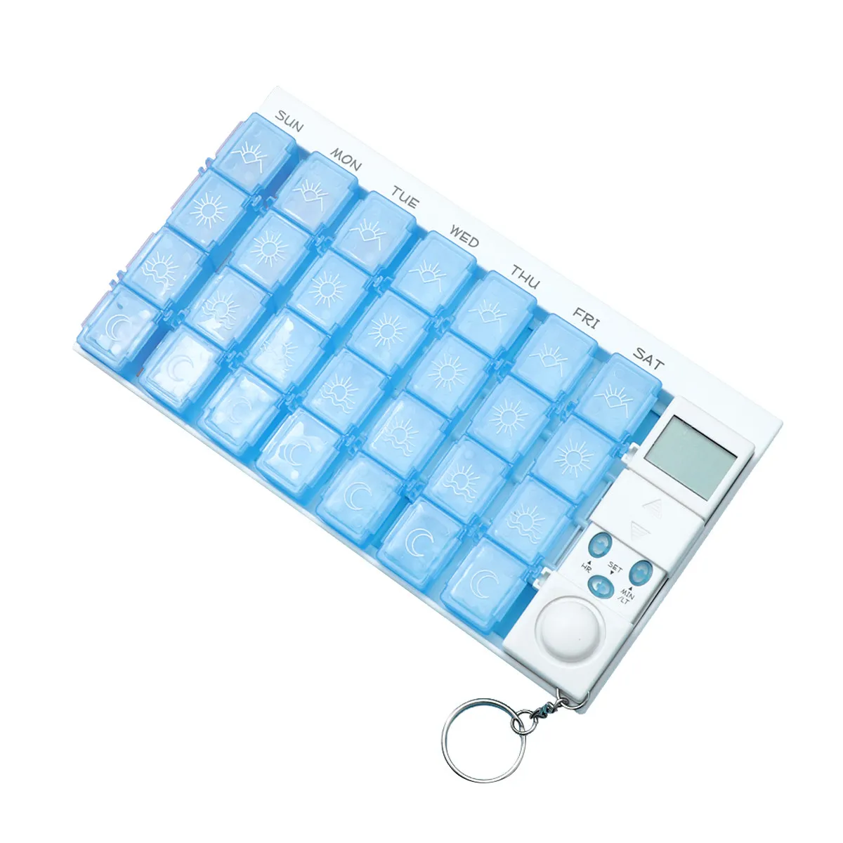 

Органайзер для таблеток на 7 дней с 28 отделениями, цифровой, с громким сигналом-напоминанием и таймером, для лекарств, витаминов, еженедельных доз, для путешествий