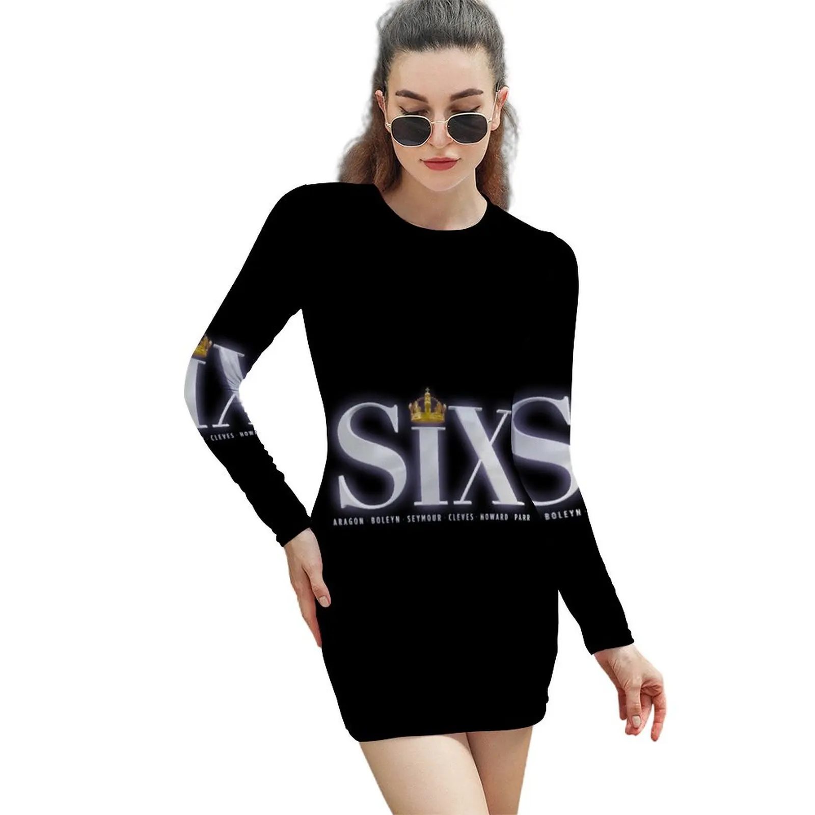 

Six the Musical Logo Long-Sleeved Sheath Dress Party dresses fairy dress bandage dress