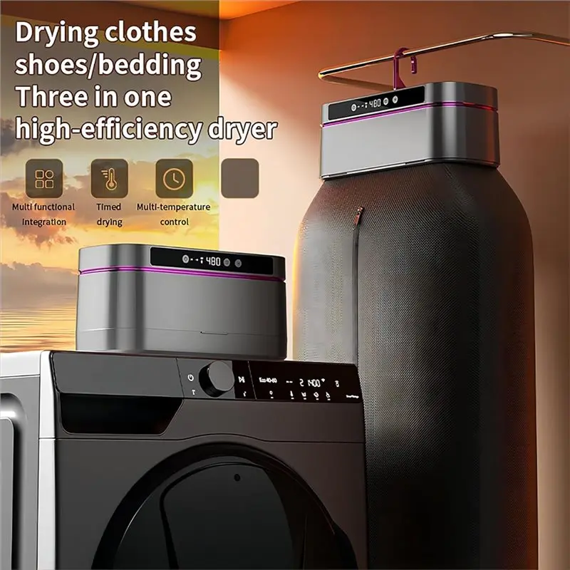 [Affordable】 Energys Efficient Design Foldable Portable Clothes Dryer With Timer 3D Fast Even Heating Low Noise For Dorm RV Trav