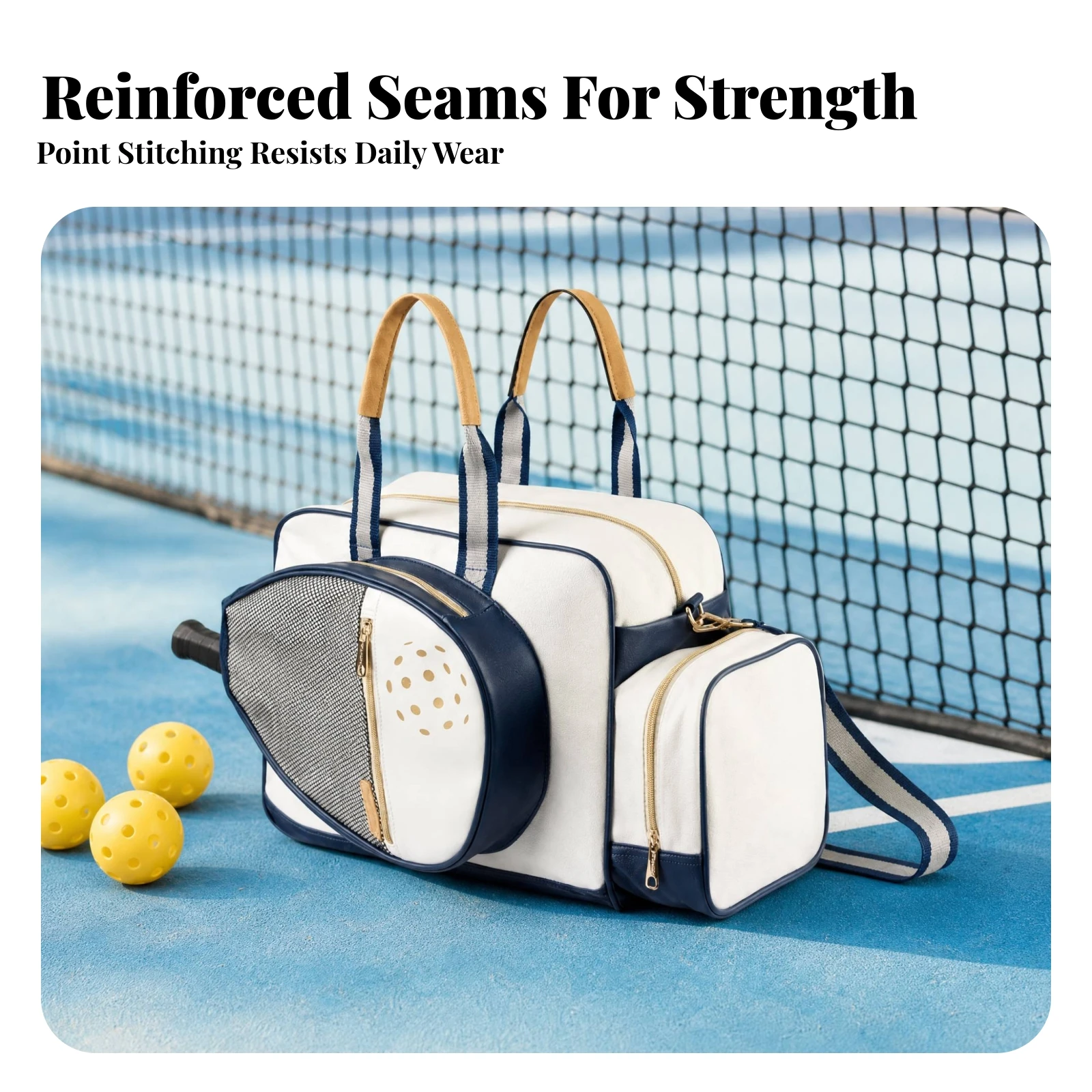 Badminton and Tennis Bag Spacious Polyester Racket Bag with Shoe Compartment Sturdy Comfortable for Court Sessions, Training