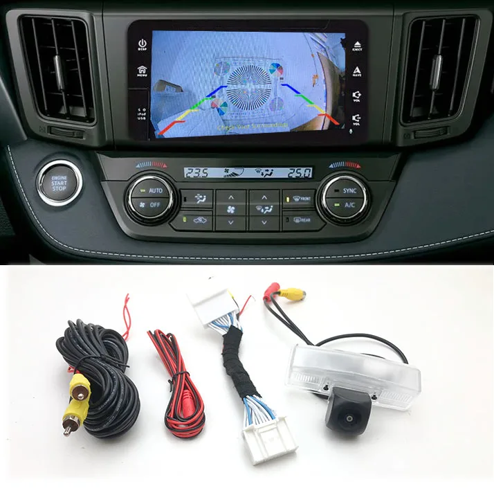 VKAUTO Reversing Camera Kit For TOYOTA RAV4 2016 PZ360-00104 EL-827C-TMC1 E-Lead Unit Add Backup Camera