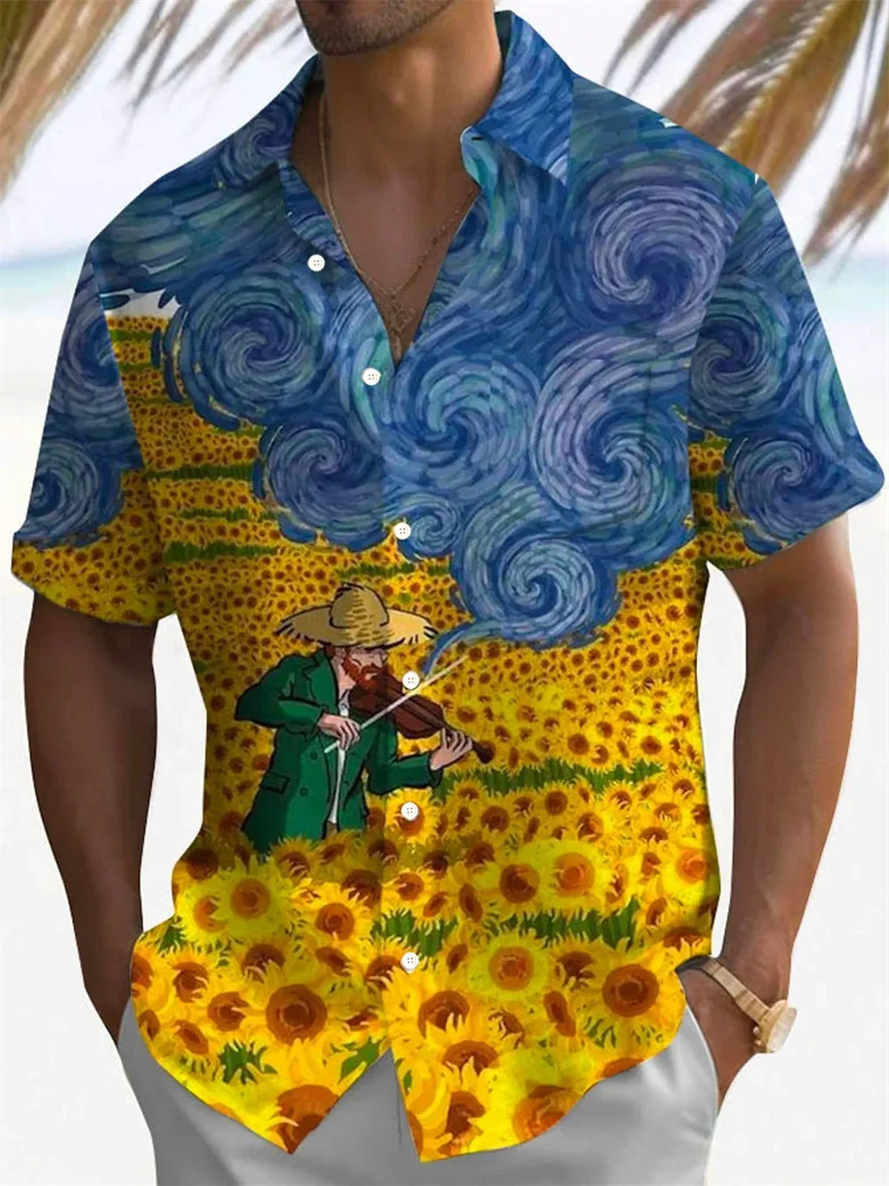 2024 Men's Loose Short sleeved Shirt 3D Printed Art Men's Button Top Hawaii Fashion Party Play Daily Social