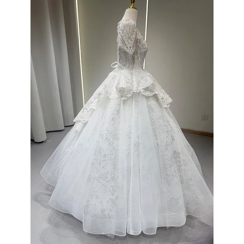 

New main fabric collar half-sleeve style heavy industry welcome dress for going out