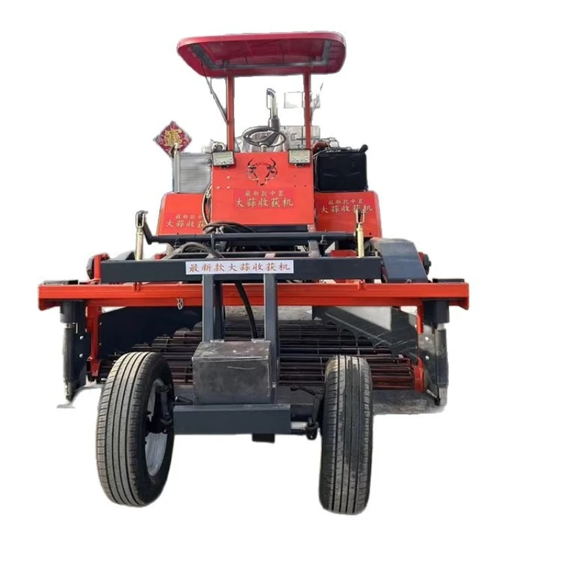Self-propelled garlic harvester, large and wide garlic harvester