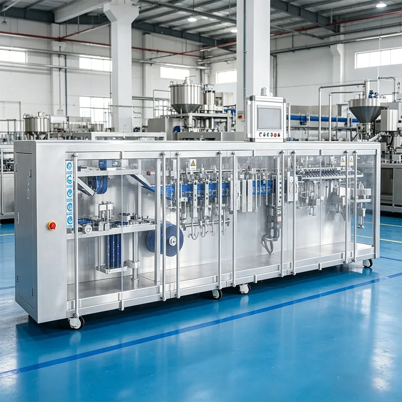 High Speed Automatic Horizontal DisposableTableware Packaging Machine Packing Line Business Liquid Soap Olive Drink Customized