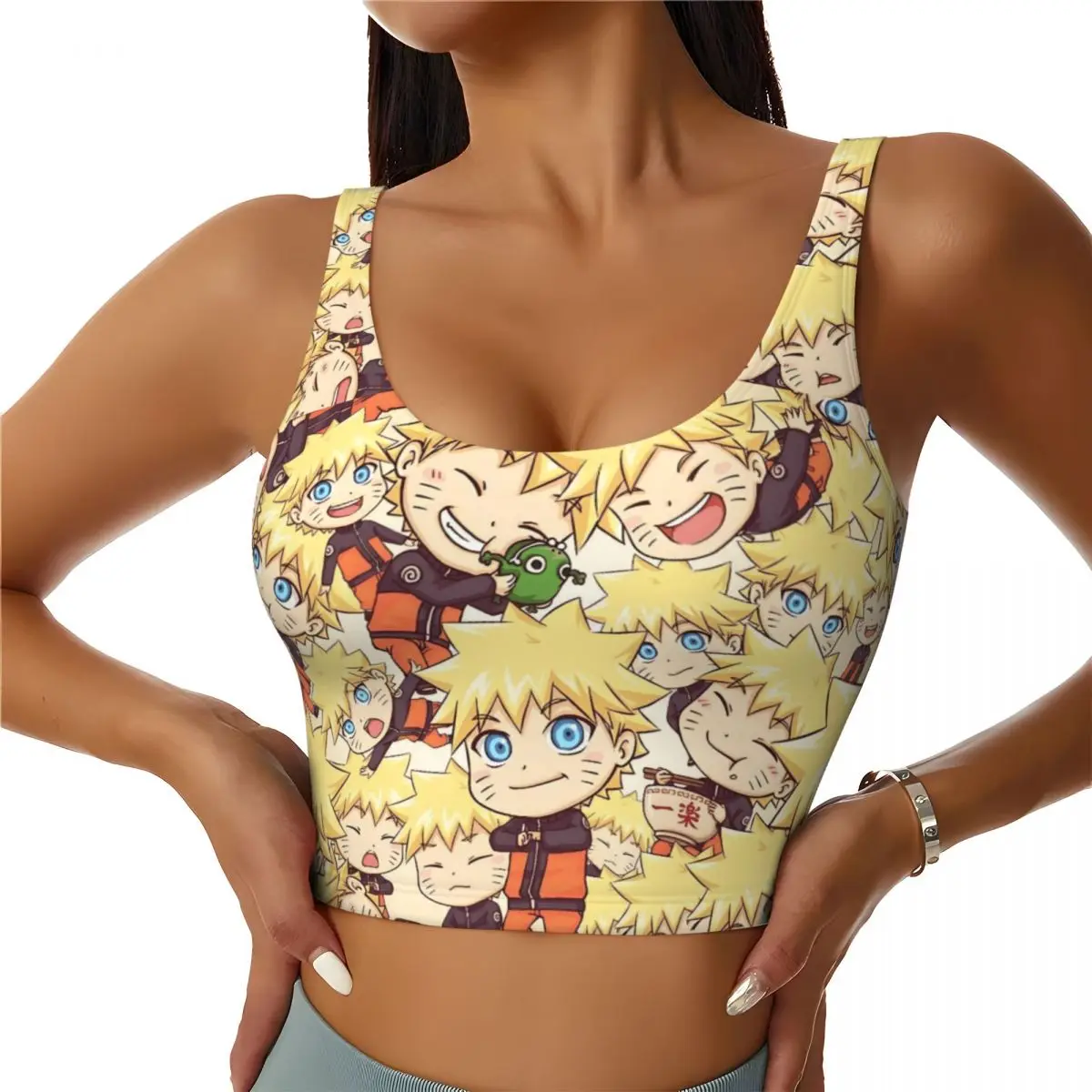 

Custom Uzumaki N-Narutoes Japan Comic Workout Crop Tank Tops for Women Seamless Comic Running Yoga Sports Bras