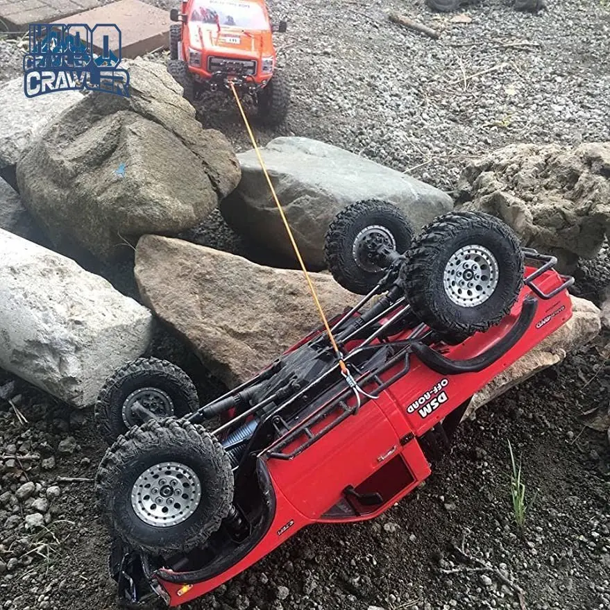 HooCrawler New 1/10 RC Crawler Kinetic Winch Strap, Escape Rope Rescue Trailer Hook for Axial SCX10 I II III TRX4 Element WPL