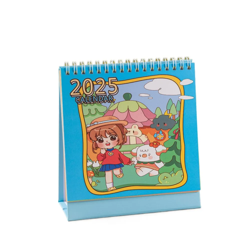 

Planning Cartoon 2025 Calendar Time Date To Do List Mini Desk Calendar Korean style Agenda Standing Flip Calendar